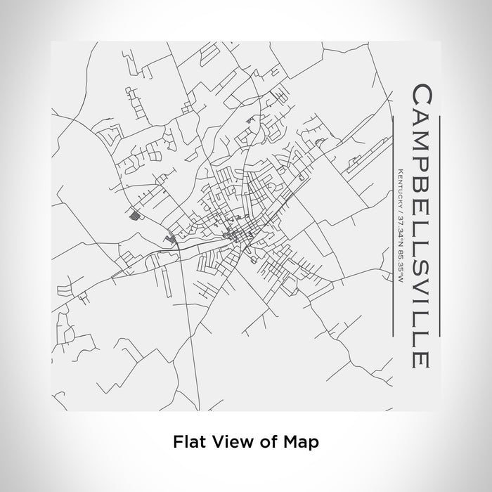 Rendered View of Campbellsville Kentucky Map Engraving on 17oz Stainless Steel Insulated Tumbler in White