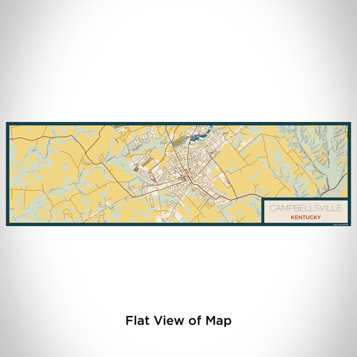 Flat View of Map Custom Campbellsville Kentucky Map Enamel Mug in Woodblock