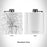 Rendered View of Canandaigua New York Map Engraving on 6oz Stainless Steel Flask in White