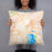 Person holding 18x18 Custom Canandaigua New York Map Throw Pillow in Watercolor