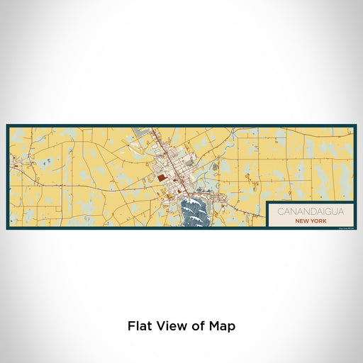 Flat View of Map Custom Canandaigua New York Map Enamel Mug in Woodblock