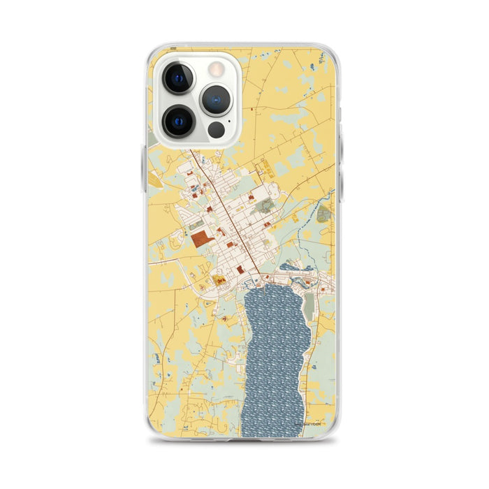 Custom Canandaigua New York Map iPhone 12 Pro Max Phone Case in Woodblock