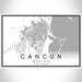 Cancún Mexico Map Print Landscape Orientation in Classic Style With Shaded Background
