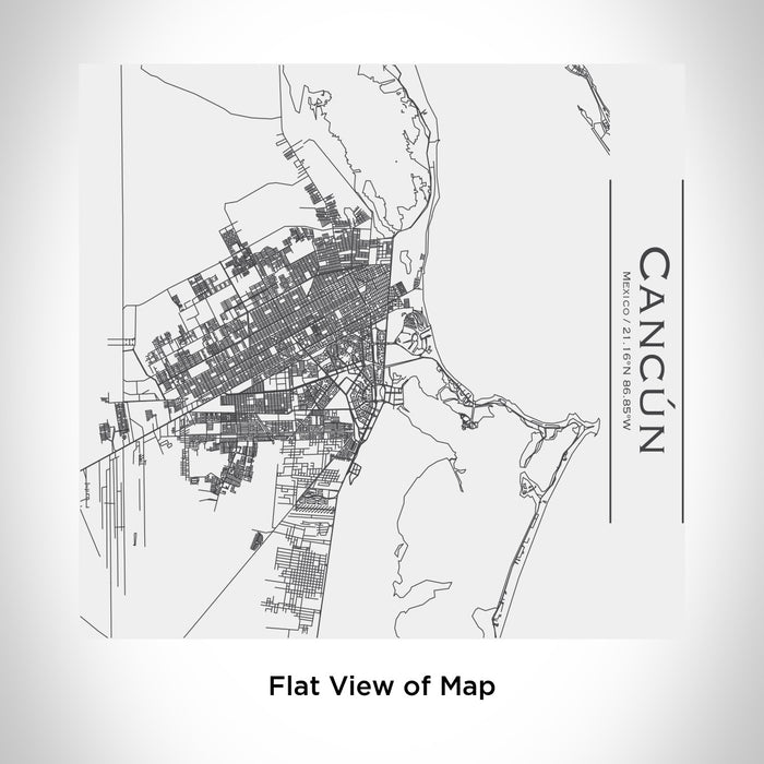 Rendered View of Cancún Mexico Map Engraving on 17oz Stainless Steel Insulated Tumbler in White