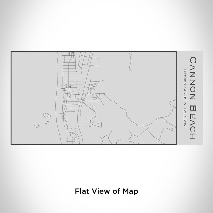 Rendered View of Cannon Beach Oregon Map Engraving on 17oz Stainless Steel Insulated Cola Bottle