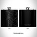 Rendered View of Cannon Beach Oregon Map Engraving on 6oz Stainless Steel Flask in Black