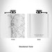 Rendered View of Cannon Beach Oregon Map Engraving on 6oz Stainless Steel Flask in White