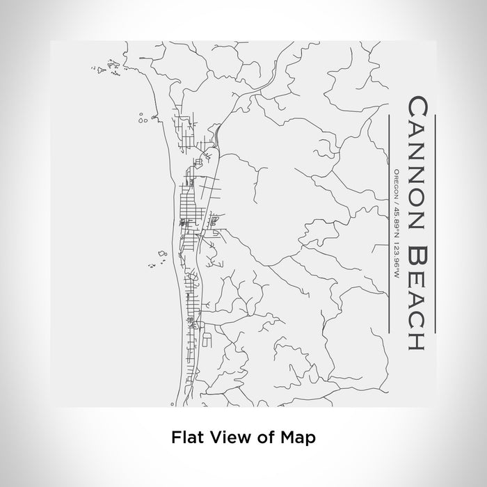 Rendered View of Cannon Beach Oregon Map Engraving on 17oz Stainless Steel Insulated Tumbler in White