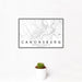 12x18 Canonsburg Pennsylvania Map Print Landscape Orientation in Classic Style With Small Cactus Plant in White Planter