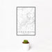 12x18 Canonsburg Pennsylvania Map Print Portrait Orientation in Classic Style With Small Cactus Plant in White Planter