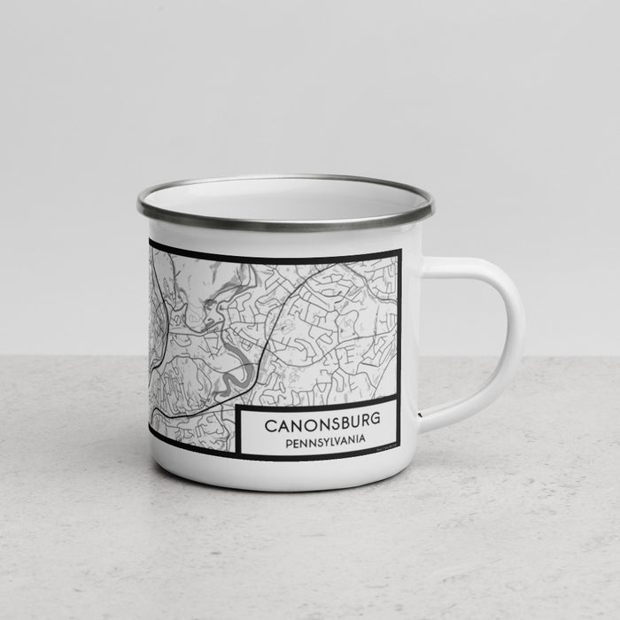 Right View Custom Canonsburg Pennsylvania Map Enamel Mug in Classic