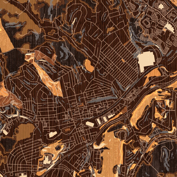 Canonsburg Pennsylvania Map Print in Ember Style Zoomed In Close Up Showing Details
