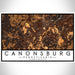 Canonsburg Pennsylvania Map Print Landscape Orientation in Ember Style With Shaded Background