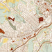 Canonsburg Pennsylvania Map Print in Woodblock Style Zoomed In Close Up Showing Details