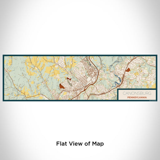 Flat View of Map Custom Canonsburg Pennsylvania Map Enamel Mug in Woodblock