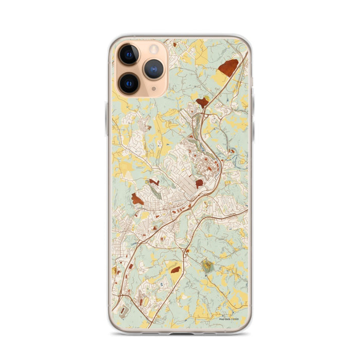 Custom iPhone 11 Pro Max Canonsburg Pennsylvania Map Phone Case in Woodblock