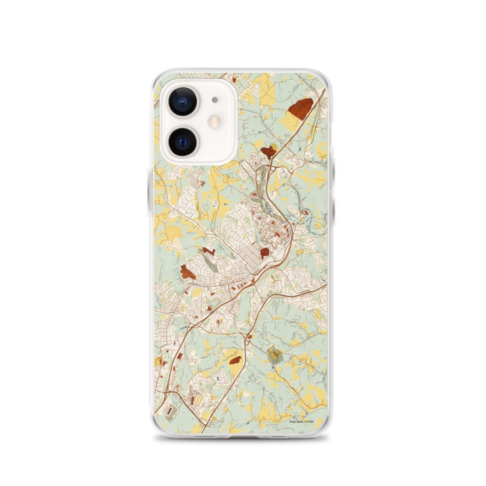 Custom iPhone 12 Canonsburg Pennsylvania Map Phone Case in Woodblock