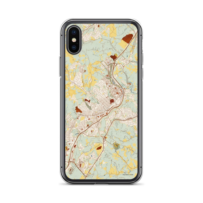 Custom iPhone X/XS Canonsburg Pennsylvania Map Phone Case in Woodblock