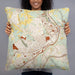 Person holding 22x22 Custom Canonsburg Pennsylvania Map Throw Pillow in Woodblock