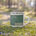 Right View Custom Canton Ohio Map Enamel Mug in Afternoon on Grass With Trees in Background