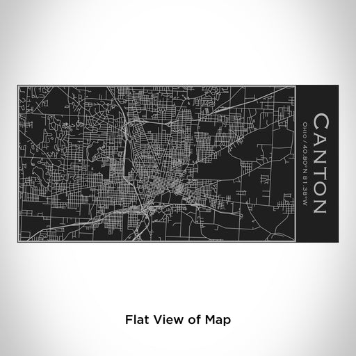 Rendered View of Canton Ohio Map Engraving on 17oz Stainless Steel Insulated Cola Bottle in Black