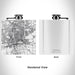 Rendered View of Canton Ohio Map Engraving on 6oz Stainless Steel Flask in White