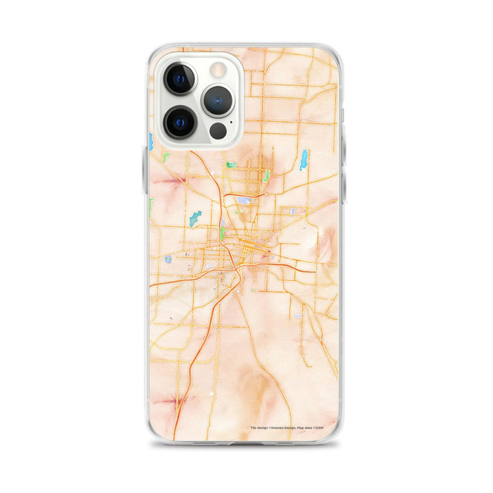 Custom Canton Ohio Map iPhone 12 Pro Max Phone Case in Watercolor