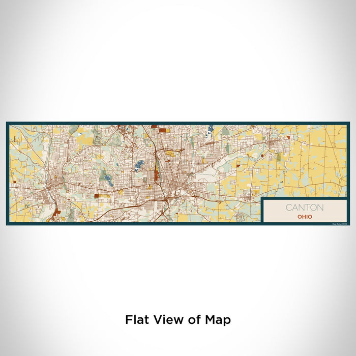 Flat View of Map Custom Canton Ohio Map Enamel Mug in Woodblock