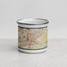 Front View Custom Canton Ohio Map Enamel Mug in Woodblock