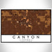 Canyon Texas Map Print Landscape Orientation in Ember Style With Shaded Background