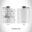 Rendered View of Canyon Texas Map Engraving on 6oz Stainless Steel Flask in White