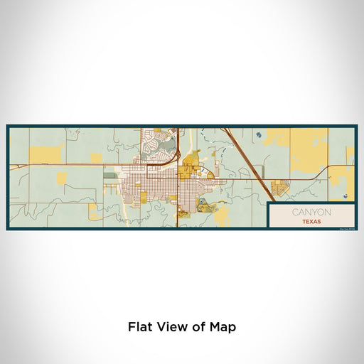 Flat View of Map Custom Canyon Texas Map Enamel Mug in Woodblock