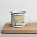 Right View Custom Canyon Texas Map Enamel Mug in Woodblock