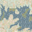 Canyon Lake Texas Map Print in Woodblock Style Zoomed In Close Up Showing Details