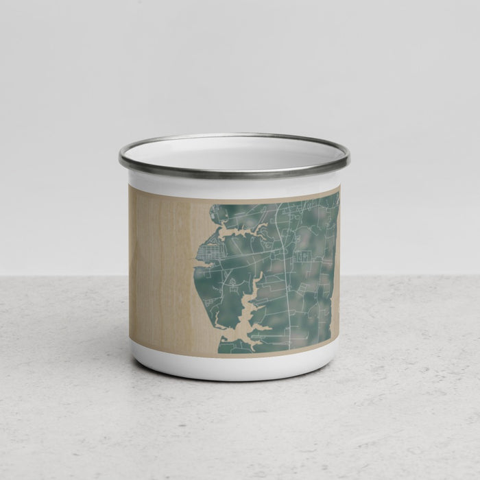 Front View Custom Cape Charles Virginia Map Enamel Mug in Afternoon