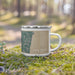 Right View Custom Cape Charles Virginia Map Enamel Mug in Afternoon on Grass With Trees in Background