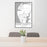 24x36 Cape Charles Virginia Map Print Portrait Orientation in Classic Style Behind 2 Chairs Table and Potted Plant