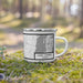 Right View Custom Cape Charles Virginia Map Enamel Mug in Classic on Grass With Trees in Background