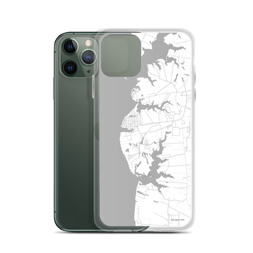Custom Cape Charles Virginia Map Phone Case in Classic on Table with Laptop and Plant
