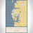 Cape Charles Virginia Map Print Portrait Orientation in Woodblock Style With Shaded Background