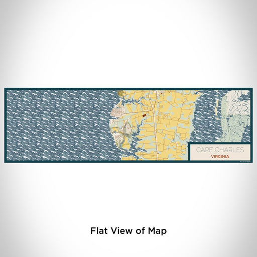Flat View of Map Custom Cape Charles Virginia Map Enamel Mug in Woodblock