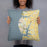 Person holding 18x18 Custom Cape Charles Virginia Map Throw Pillow in Woodblock