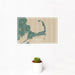 12x18 Cape Cod Massachusetts Map Print Landscape Orientation in Afternoon Style With Small Cactus Plant in White Planter