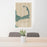 24x36 Cape Cod Massachusetts Map Print Portrait Orientation in Afternoon Style Behind 2 Chairs Table and Potted Plant