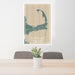 24x36 Cape Cod Massachusetts Map Print Portrait Orientation in Afternoon Style Behind 2 Chairs Table and Potted Plant
