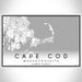 Cape Cod Massachusetts Map Print Landscape Orientation in Classic Style With Shaded Background