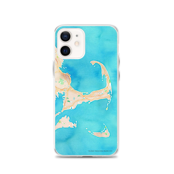 Custom iPhone 12 Cape Cod Massachusetts Map Phone Case in Watercolor