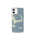 Custom iPhone 12 mini Cape Cod Massachusetts Map Phone Case in Woodblock