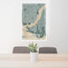 24x36 Cape Coral Florida Map Print Portrait Orientation in Afternoon Style Behind 2 Chairs Table and Potted Plant