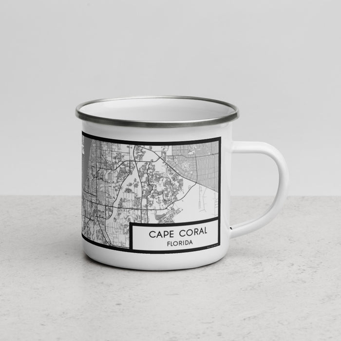 Right View Custom Cape Coral Florida Map Enamel Mug in Classic